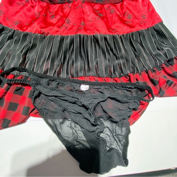 ♦️RAMPAGE Babydoll with underwear Red/Black  Size large Like New♦️ - Picture 7 of 9
